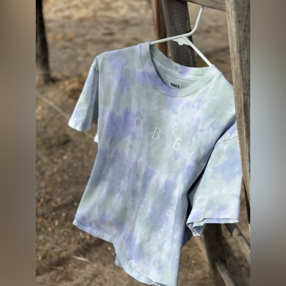 Obey Tie-Dye T-Shirt - Blue and Green